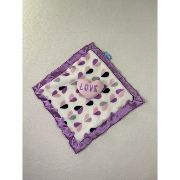 Lightning Bug Baby Other - Lightning Bug Lovey Security Baby Blanket Purple Pink Love‎ Heart Satin